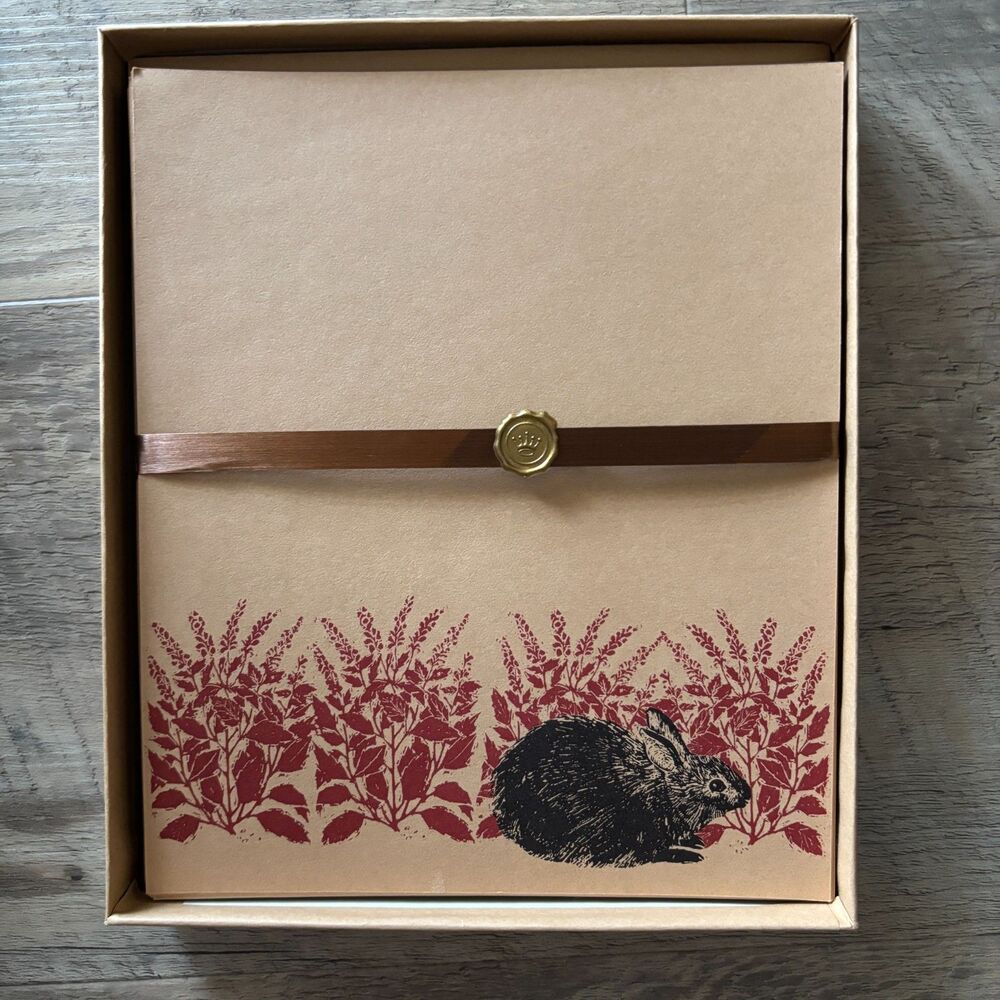 Vintage Hallmark Rabbit Bunny Stationery Set Paper Envelopes Gift Box Journaling